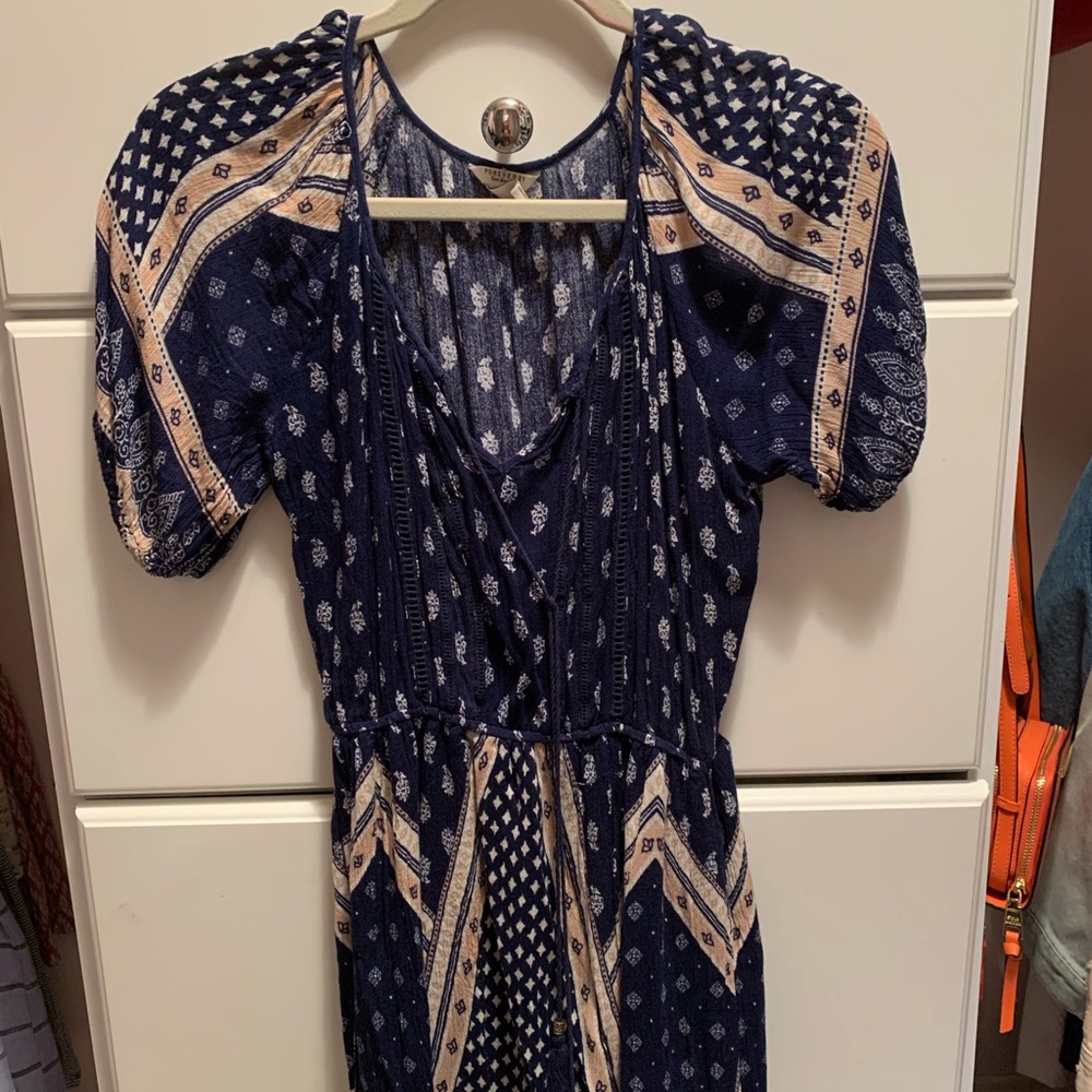 Patterned Cap Sleeve Dress